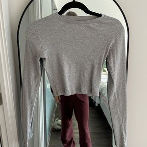 TNA Grey Ribbed long sleeve